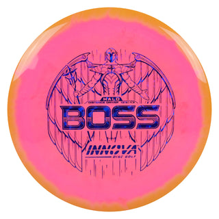 Innova Disc Golf Halo Star Boss Distance Driver 13/5/-1/3 Orange Pink/Navy Shatter 173 grams