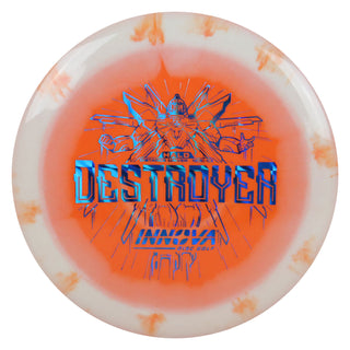 Innova Disc Golf Halo Star Destroyer Distance Driver 12/5/-1/3 White Orange/Blue Prism Wave 158 grams