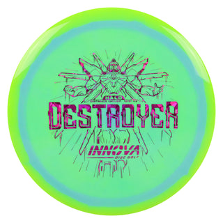 Innova Disc Golf Halo Star Destroyer Distance Driver 12/5/-1/3 Yellow Green/Magenta Shatter 169 grams