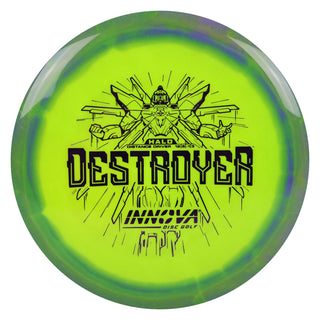 Innova Disc Golf Halo Star Destroyer Distance Driver 12/5/-1/3 Dark Green Yellow/Purple 167 grams