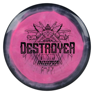 Innova Disc Golf Halo Star Destroyer Distance Driver 12/5/-1/3 Black Pink/Black 173 grams
