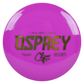 Climo Disc Golf Major Line First Run Osprey Distance Driver 10/6/-3/1 Purple/Gold 169 grams