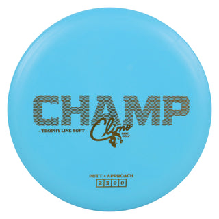 Climo Disc Golf Trophy Line Soft Champ Putter 2/3/0/0 Blue/Gold 175 grams