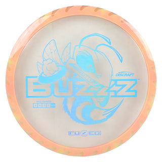 Discraft Disc Golf Fuzed Line Buzzz with Saw Pattern Midrange 5/4-1/1 Clear Peach/Blue Holo 167-169g