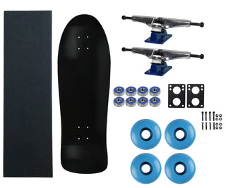 Moose Old School 30" Black, Hollow Silver/Blue Trucks, 58mm Blue Wheels