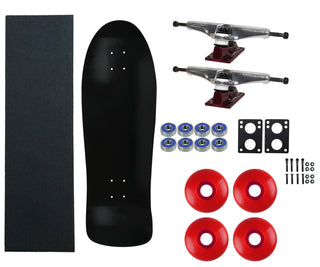 Moose Old School 30" Black, Hollow Silver/Red Trucks, 58mm Red Wheels