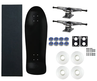 Moose Old School 30" Black, Hollow Silver/Silver Trucks, 58mm White Wheels