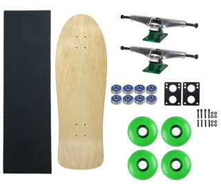 Moose Old School 30" Natural, Hollow Silver/Green Trucks, 58mm Green Wheels