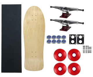 Moose Old School 30" Natural, Hollow Silver/Red Trucks, 58mm Red Wheels