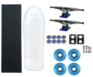 Moose Old School 30" White, Hollow Silver/Blue Trucks, 58mm Blue Wheels