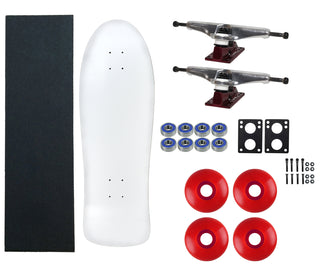 Moose Old School 30" White, Hollow Silver/Red Trucks, 58mm Red Wheels