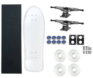 Moose Old School 30" White, Hollow Silver/Silver Trucks, 58mm White Wheels