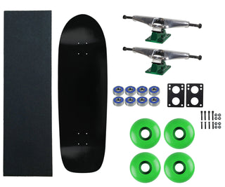 Moose Old School 33" Black, Hollow Silver/Green Trucks, 58mm Green Wheels