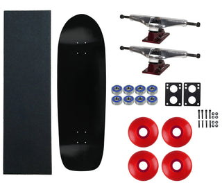 Moose Old School 33" Black, Hollow Silver/Red Trucks, 58mm Red Wheels