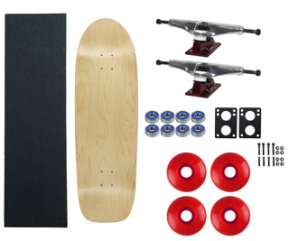 Moose Old School 33" Natural, Hollow Silver/Red Trucks, 58mm Red Wheels