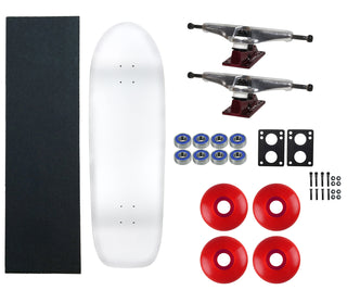 Moose Old School 33" White, Hollow Silver/Red Trucks, 58mm Red Wheels
