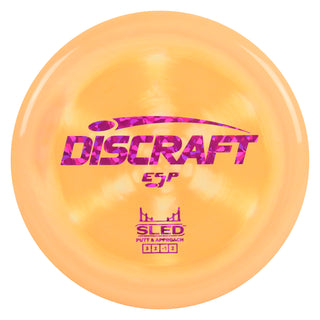Discraft Disc Golf ESP Sled Putt and Approach 3/2/-1/2 Creamsicle/Magenta Shatter 177g