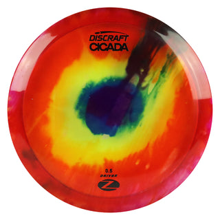Discraft Disc Golf Z Line Fly Dye Cicada Fairway Driver 7/6/-1/1 Rainbow Dot/Black 173-174g