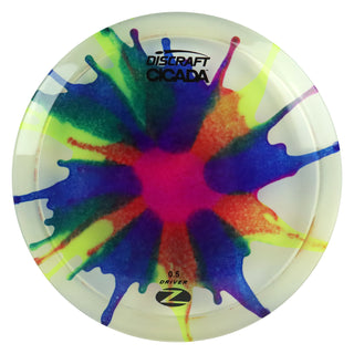 Discraft Disc Golf Z Line Fly Dye Cicada Fairway Driver 7/6/-1/1 Rainbow Splat/Black 167-169g