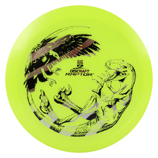 Discraft Disc Golf Big Z Raptor Distance Driver 9/4/0/3 Yellow/Black Silver 170-172g