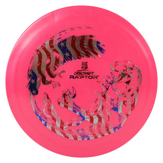 Discraft Disc Golf Big Z Raptor Distance Driver 9/4/0/3 Pink/USA 167-169g