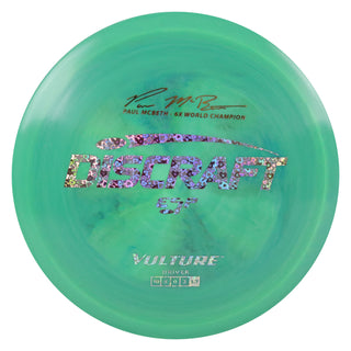 Discraft Disc Golf Paul McBeth Signature ESP Vulture Distance Driver 10/5/0/2 Green/Holo Hearts 175-176g
