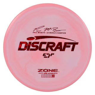 Discraft Disc Golf Paul McBeth Signature ESP Zone Putter 4/3/0/3 Light Pink/Red Shatter 160-163g