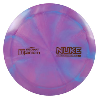 Discraft Disc Golf Titanium Swirl Nuke Distance Driver 13/5/-1/3 Purple Blue/Bronze 173-174g