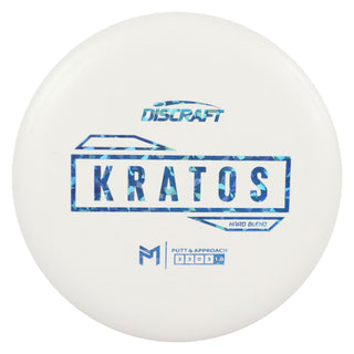 Discraft Disc Golf Paul McBeth Putter Line Hard Kratos Putter 3/3/0/3 White/Blue Shatter 174 grams