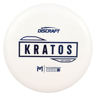 Discraft Disc Golf Paul McBeth Putter Line Soft Kratos Putter 3/3/0/3 White/Blue 173-174g