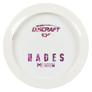 Discraft Disc Golf Paul McBeth ESP Hades Solid White Distance Driver 12/6/-2/2 White/Pink Flowers 167-169g