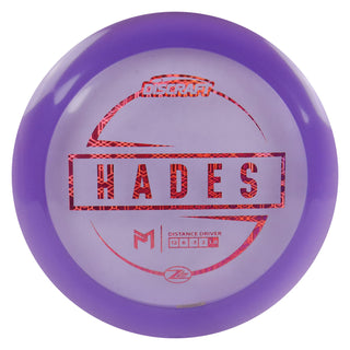 Discraft Disc Golf Paul McBeth Z Lite Hades Distance Driver 12/6/-3/2 Purple/Magenta Hexagons 155-159g