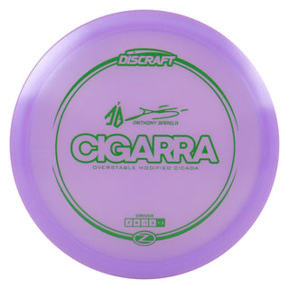 Discraft Disc Golf Anthony Barela Signature Series Z Line Cigarra Driver 7/6/-1/2 Purple/Green 166 grams
