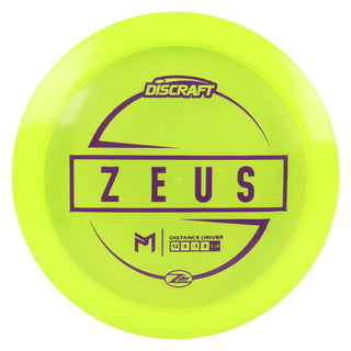 Discraft Disc Golf Paul McBeth Z Lite Zeus Distance Driver 12/5/-1/3 Yellow/Purple 163 grams