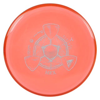 Axiom Disc Golf Neutron Hex Midrange 5/5/-1/1 Bright Peach/Red Orange 177 grams