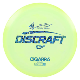 Discraft Disc Golf Anthony Barela Signature ESP Cigarra Fairway Driver 7/6/-1/2 Lime/Blue Hearts 167-169g