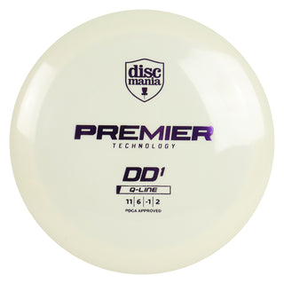 Discmania Disc Golf Premier Q-Line DD1 Distance Driver 11/6/-1/2 White/Purple 174 grams