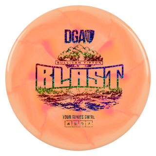DGA Disc Golf 2026 Sullivan Tipton Tour Series Blast Wave 2 Peach/Rainbow Stars 175-176g