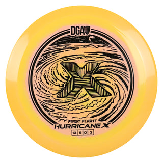 DGA Disc Golf First Flight LE Swirl Hurricane X Distance Driver Mango Peach/Black 173-174g