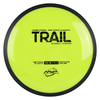 MVP Disc Golf James Conrad Neutron Trail Driver 10/5/-1/1 Yellow 168 grams