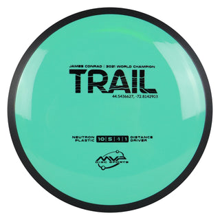 MVP Disc Golf James Conrad Neutron Trail Distance Driver 10/5/-1/1 Teal 168 grams