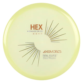 Axiom Disc Golf Total Eclipse Glow Hex Midrange 5/5/-1/1 Green Glow Plate/Blue Glow Rim 177 grams