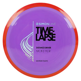 Axiom Disc Golf Neutron Time-Lapse Retooled Distance Driver 12/5/-1/2 Purple/Red Orange 173 grams