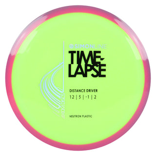 Axiom Disc Golf Neutron Time-Lapse Retooled Distance Driver 12/5/-1/2 Neon Green/Blush Pink 172 grams