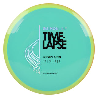 Axiom Disc Golf Neutron Time-Lapse Retooled Distance Driver 12/5/-1/2 Teal/Yellow Orange 174 grams