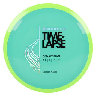 Axiom Disc Golf Neutron Time-Lapse Retooled Distance Driver 12/5/-1/2 Teal/Lime 172 grams