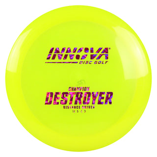 Innova Disc Golf Champion Destroyer Distance Driver 12/5/-1/3 Yellow/Magenta Shatter 172 grams