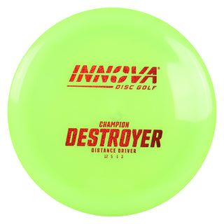 Innova Disc Golf Champion Destroyer Distance Driver 12/5/-1/3 Lime Green/Red Shimmer 171 grams