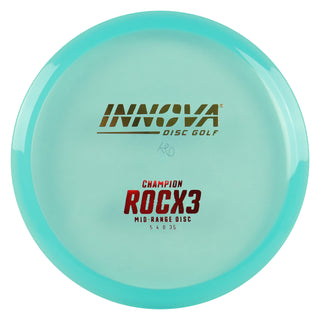 Innova Disc Golf Champion RocX3 Midrange Disc 5/4/0/3.5 Light Blue/Gold/Red 180 grams