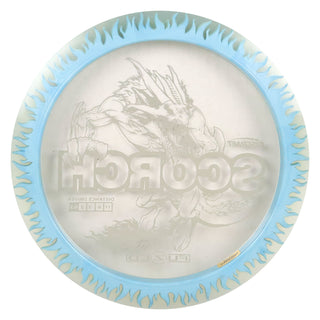 Discraft Disc Golf FuZed Line Scorch with Flame Pattern Distance Driver 11/6/-2/2 Clear with Light Blue Flame/Silver 173-174g